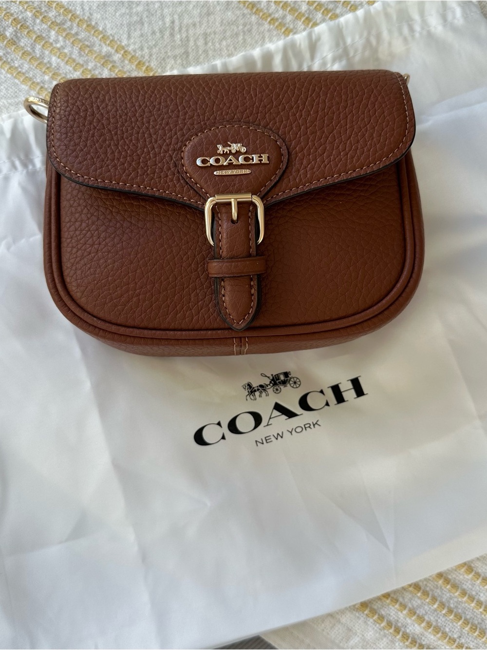 Coach Amelia Small Saddle Bag in Pebbled Leather - Picture 8 of 8